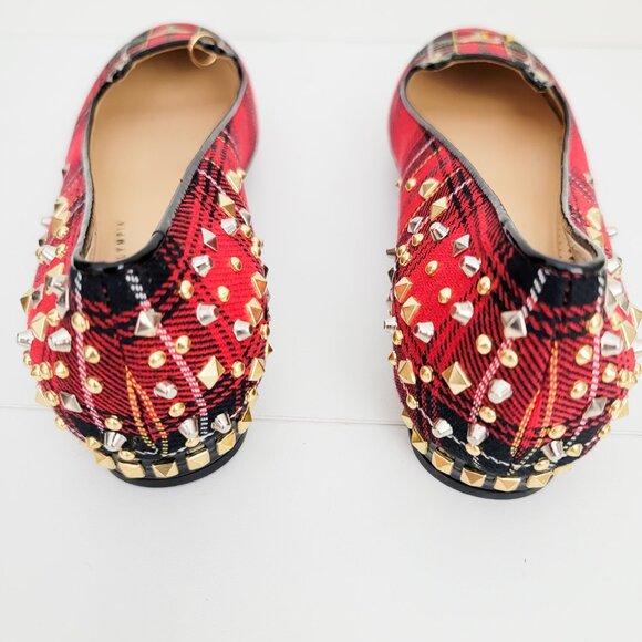 Charlotte Olympia Sex Pistols Kitty Unplugged Plaid Flats 39 9 - Picture 4 of 6